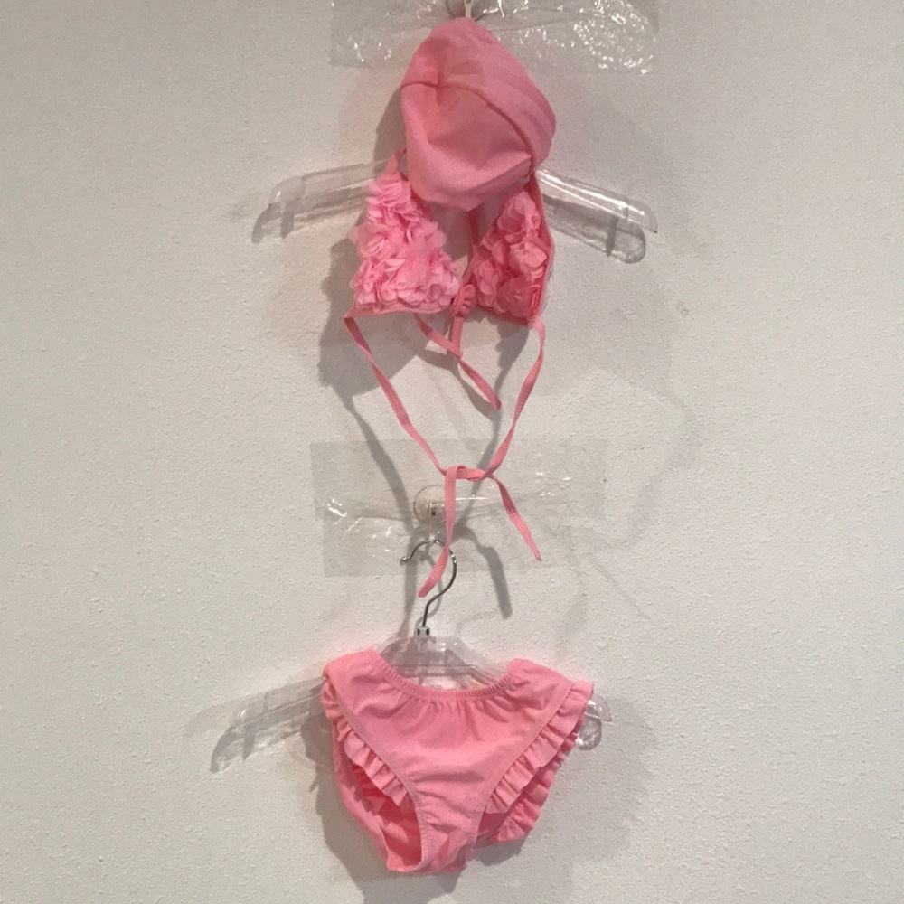 Little girl swimsuit swimming bikini set cover up special swimsuit toddler900285 - Picture 2 of 2